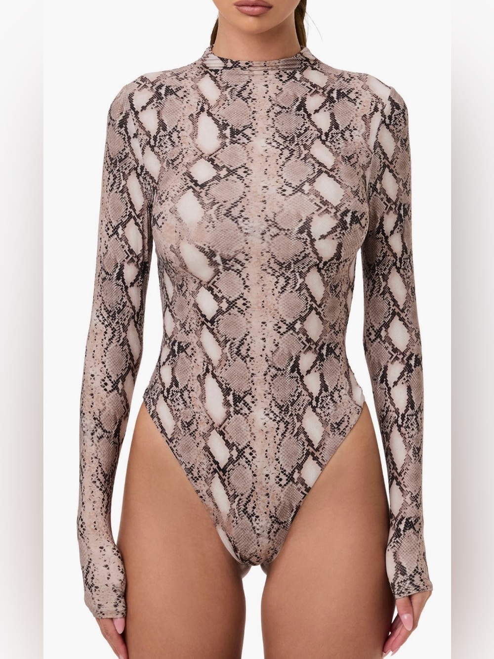 Naked Wardrobe Snake Print Bodysuit 🐍